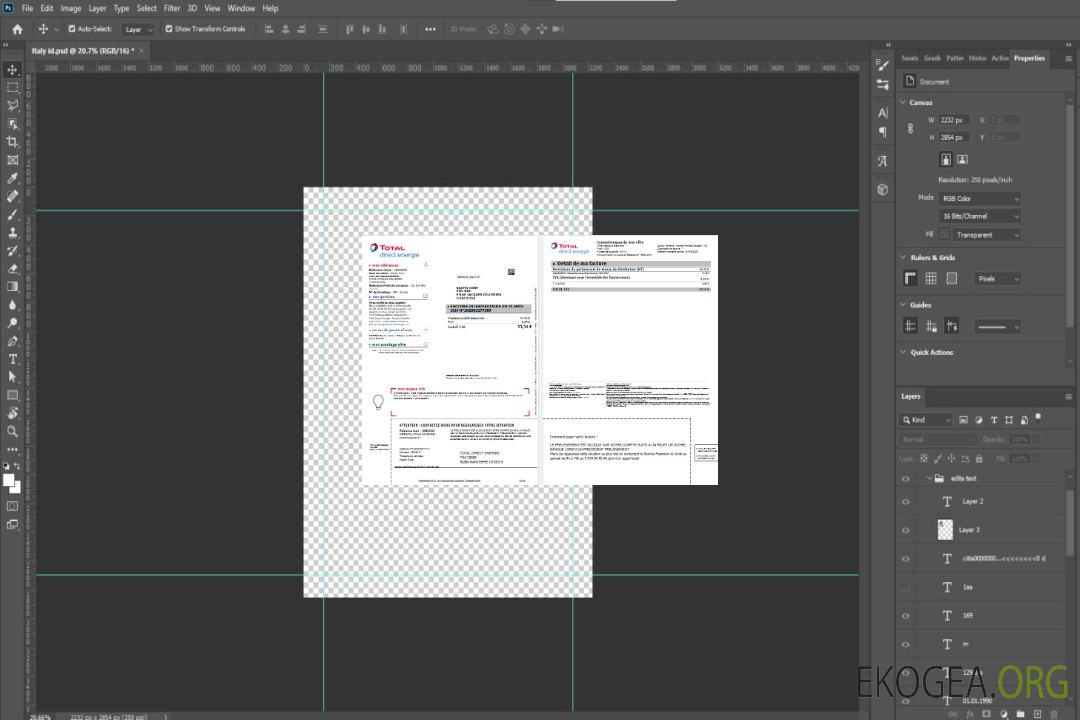 Modèle de facture de services publics France Total Direct Energie aux formats Word et PDF1 template Modèle de facture de services publics France Total Direct Energie aux formats Word et PDF1 template